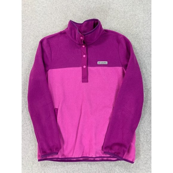 Columbia Fleece 4 Snap Midweight Pullover (Women's Large) Purple - Picture 1 of 13